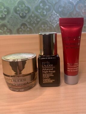 Estée Lauder skincare trio - anti aging cream, night repair & cleansing foam
